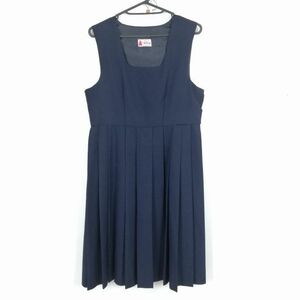 1円 ジャンパースカート バスト90 ウエスト80 冬物 女子 学生服 中学 高校 紺 制服 中古 ランク:C EY4169