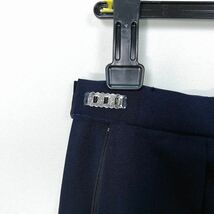 1円 スクールスカート 夏物 w69-丈59 紺 中学 高校 プリーツ 学生服 制服 女子 中古 HK7369_画像3