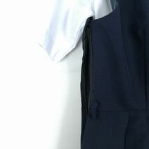 1円 ジャンパースカート バスト96 ウエスト80 夏物 女子 学生服 中学 高校 紺 制服 中古 ランク:B EY4727_画像3