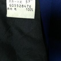 1円 スクールスカート 冬物 w63-丈59 花紺 中学 高校 プリーツ 学生服 制服 女子 中古 IN6364_画像5