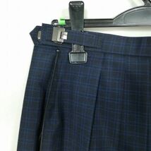 1円 スクールスカート 夏物 w66-丈60 チェック 福岡市立中学標準服 プリーツ 学生服 制服 女子 中古 IN6391_画像3