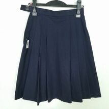 1円 スクールスカート 冬物 w63-丈57 紺 埼玉久喜北陽高校 プリーツ 学生服 制服 女子 中古 IN6301_画像2