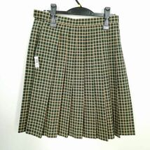 1円 スクールスカート 夏物 w69-丈56 チェック 埼玉新座柳瀬高校 プリーツ 学生服 制服 女子 中古 IN6402_画像2