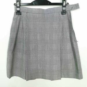 1円 スクールスカート 夏物 w66-丈45 チェック 中学 高校 ミニ丈 プリーツ 学生服 制服 女子 中古 IN6535