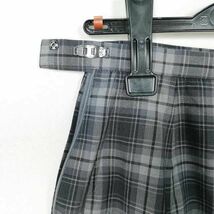 1円 スクールスカート 冬物 w62-丈47 チェック 中学 高校 プリーツ 学生服 制服 女子 中古 IN6443_画像3