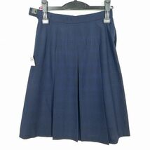 1円 スクールスカート 夏物 w63-丈59 チェック 中学 高校 プリーツ 学生服 制服 女子 中古 IN6540_画像2