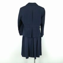 1円 ブレザー スカート リボン 上下4点セット 冬物 女子 学生服 中学 高校 紺 制服 中古 ランクB NA3898_画像2