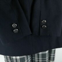 1円 ブレザー ミニスカート 紐タイ 上下4点セット カンコー 冬物 女子 学生服 中学 高校 紺 制服 中古 ランクC NA4759_画像3