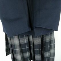 1円 ブレザー チェックスカート 上下4点セット LL 大きいサイズ トンボ 冬物 女子 学生服 大阪淀商業高校 黒 制服 中古 ランクC NA4953_画像3