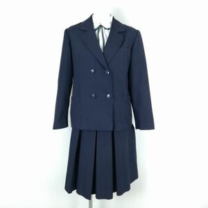 1 jpy blaser skirt cord Thai top and bottom 4 point set designation 165AL winter thing woman school uniform Tokyo prefecture middle no. six middle . navy blue uniform used rank C NA3917