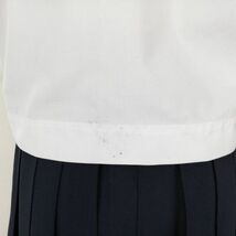 1円 セーラー服 ミニスカート リボン 上下3点セット M 夏物 白1本線 女子 学生服 鹿児島甲東中学 白 制服 中古 ランクC NA4985_画像4