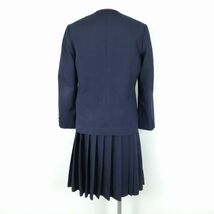 1円 イートン スカート 紐タイ 上下4点セット 富士ヨット 冬物 女子 学生服 中学 高校 紺 制服 中古 ランクC NA3856_画像2