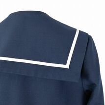 1円 セーラー服 ジャンパースカート スカーフ 上下3点セット 冬物 白1本線 女子 学生服 宮崎西中学 紺 制服 中古 ランクC NA4289_画像3