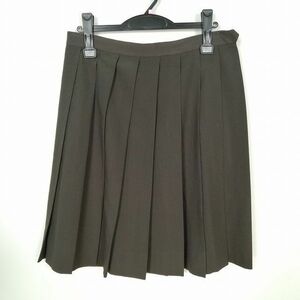1 jpy school skirt large size summer thing w72- height 56 tea middle . high school pleat school uniform uniform woman used IN6419