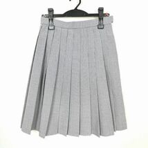 1円 スクールスカート 夏物 w60-丈56 チェック 岡山玉島商業高校 プリーツ 学生服 制服 女子 中古 IN6574_画像1