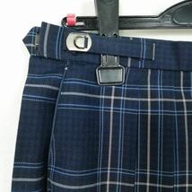 1円 スクールスカート 冬物 w63-丈53 チェック 中学 高校 プリーツ 学生服 制服 女子 中古 IN6610_画像3