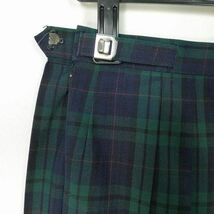 1円 スクールスカート 夏物 w66-丈52 チェック 中学 高校 プリーツ 学生服 制服 女子 中古 IN6578_画像3