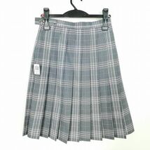 1円 スクールスカート 冬物 w63-丈57 チェック 中学 高校 プリーツ 学生服 制服 女子 中古 IN6595_画像2