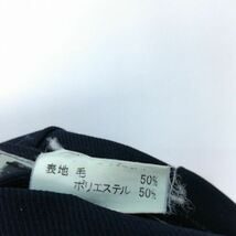 1円 スクールスカート 冬物 w63-丈49 紺 中学 高校 プリーツ 学生服 制服 女子 中古 HK7684_画像6