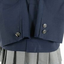 1円 ブレザー マイクロミニスカート 紐タイ 上下4点セット 大きいサイズ 冬物 女子 学生服 東京日野第二中学 紺 制服 中古 ランクC NA4978_画像3