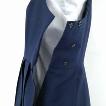 1円 ジャンパースカート 紐タイ バスト82 ウエスト70 冬物 女子 学生服 中学 高校 紺 制服 中古 ランクB NA2387_画像3