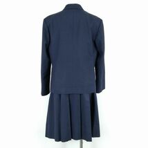 1円 ブレザー スカート 紐タイ 上下4点セット 大きいサイズ 冬物 女子 学生服 中学 高校 紺 制服 中古 ランクC NA4571_画像2