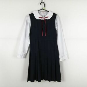 1 jpy jumper skirt 150A bust 84 waist 72 winter thing woman school uniform middle . high school navy blue uniform used rank :B EY5987
