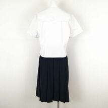 1円 セーラー服 スカート 上下2点セット 大きいサイズ カンコー 夏物 女子 学生服 兵庫姫路高校 白 制服 中古 ランクC NA5366_画像2