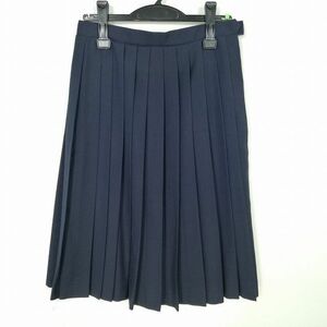 1 jpy school skirt summer thing w66- height 63 navy blue middle . high school pleat school uniform uniform woman used IN6492