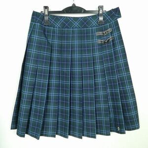 1 jpy school skirt large size winter thing w72- height 61 check middle . high school pleat school uniform uniform woman used IN6668