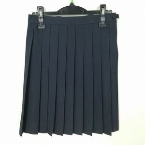 1 jpy school skirt summer thing w66- height 50 navy blue middle . high school pleat school uniform uniform woman used IN6497