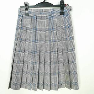 1 jpy school skirt summer thing w63- height 57 check middle . high school pleat school uniform uniform woman used IN6941