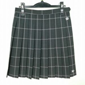 1 jpy school skirt summer thing w69- height 50 check middle . high school pleat school uniform uniform woman used IN6950