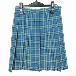 1 jpy school skirt summer thing w63- height 52 check middle . high school pleat school uniform uniform woman used IN6940