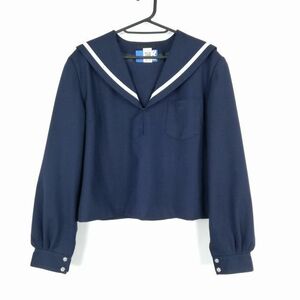 1 jpy sailor suit outer garment 180B large size extra-large winter thing white 1 pcs line woman school uniform middle . high school navy blue uniform used rank C NA5376