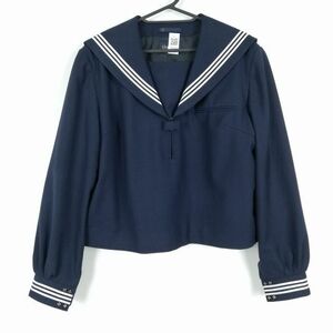 1 jpy sailor suit outer garment large size extra-large Fuji yacht winter thing white 3ps.@ line woman school uniform middle . high school navy blue uniform used rank C NA5400
