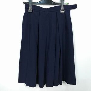 1 jpy school skirt summer thing w66- height 58 flower navy blue Hiroshima country . temple high school pleat school uniform uniform woman used HK7993