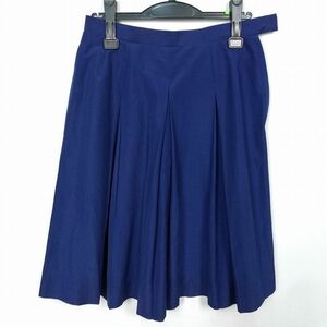 1 jpy school skirt summer thing w66- height 59 flower navy blue middle . high school pleat school uniform uniform woman used HK7972