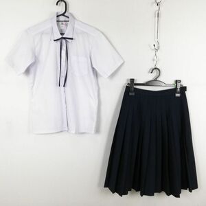 1 jpy blouse skirt cord Thai top and bottom 3 point set M dragonfly summer thing woman school uniform middle . high school white uniform used rank :B EY9306