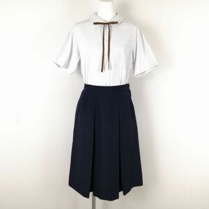 1 jpy blouse skirt cord Thai top and bottom 3 point set L large size dragonfly summer thing woman school uniform middle . high school white uniform used rank C NA4744