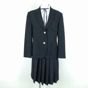 1 jpy blaser check skirt cord Thai top and bottom 4 point set large size dragonfly winter thing woman school uniform middle . high school navy blue uniform used rank C NA5936