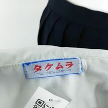 1円 セーラー服 スカート スカーフ 上下3点セット 夏物 青1本線 女子 学生服 中学 高校 白 制服 中古 ランクC NA5979_画像5