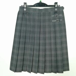 1 jpy school skirt summer thing w66- height 55 check Tokyo wide tail an educational institution middle . high school pleat school uniform uniform woman used IN6760