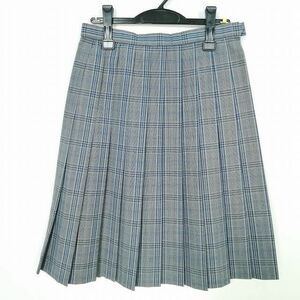 1円 スクールスカート 夏物 w69-丈61 チェック 東京三鷹第一中学 プリーツ 学生服 制服 女子 中古 IN6778