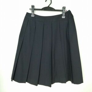 1円 スクールスカート 大きいサイズ 夏物 w72-丈61 ストライプ 中学 高校 プリーツ 学生服 制服 女子 中古 IN6562