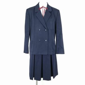 1 jpy blaser skirt cord Thai top and bottom 4 point set large size can ko- winter thing woman school uniform middle . high school navy blue uniform used rank C NA5058