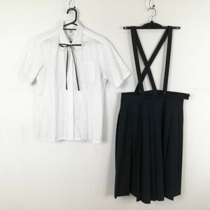 1 иен блуза юбка шнур Thai верх и низ 3 позиций комплект 160B большой размер очень большой лето предмет женщина школьная форма средний . средняя школа белый форма б/у разряд C EY9638