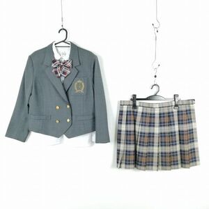 1 jpy blaser miniskirt top and bottom 4 point set large size winter thing woman school uniform Tokyo eyes black star beautiful an educational institution middle . high school gray uniform used rank B NA6301