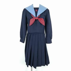 1 иен матроска юбка шарф верх и низ 3 позиций комплект зима предмет синий 2 шт линия женщина школьная форма средний . средняя школа темно-синий форма б/у разряд C NA6559