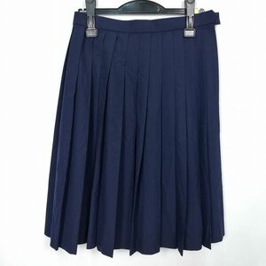 1 jpy school skirt summer thing w69- height 61 flower navy blue Ehime university education part attached middle . pleat school uniform uniform woman used HK8084